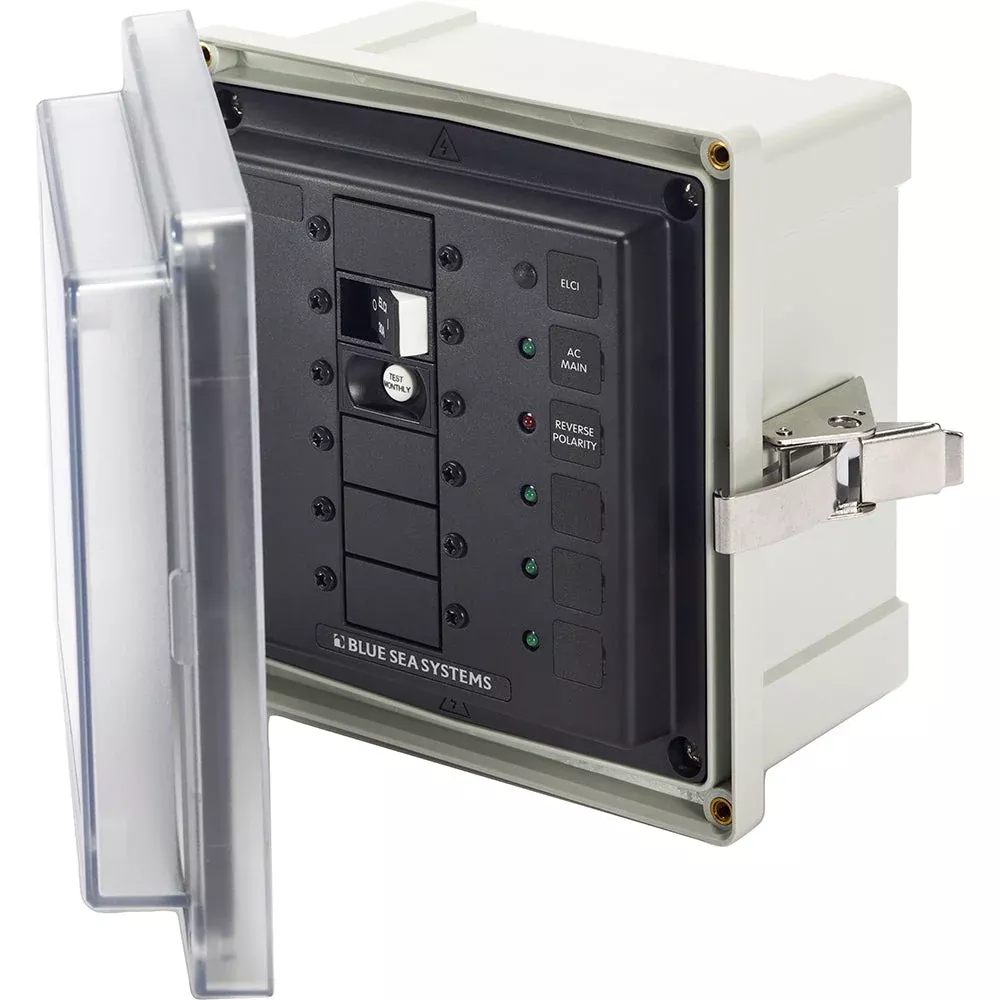 Blue Sea 3116 - SMS Panel Enclosure with ELCI (30A) and 3 Blanks - 120V MPN - 3116