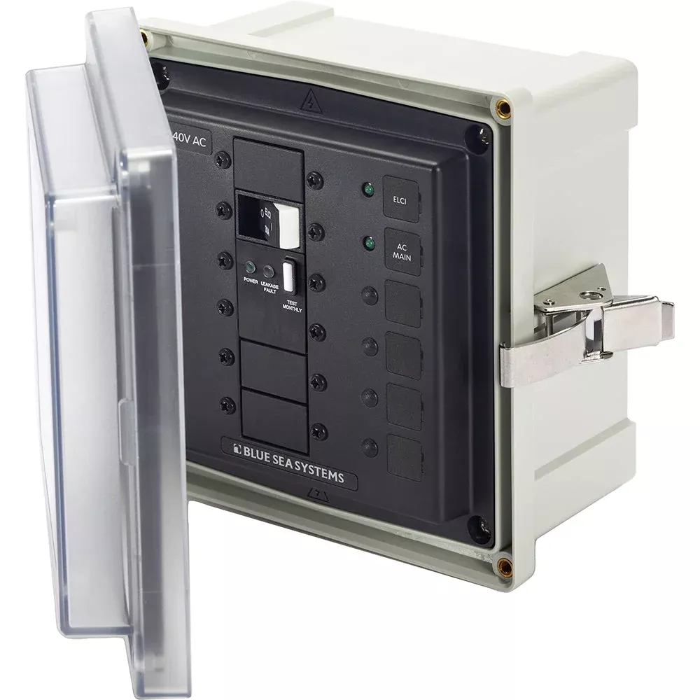 Blue Sea 3120 - SMS Panel Enclosure with ELCI Main (50A) and 2 Blanks - 240V MPN - 3120