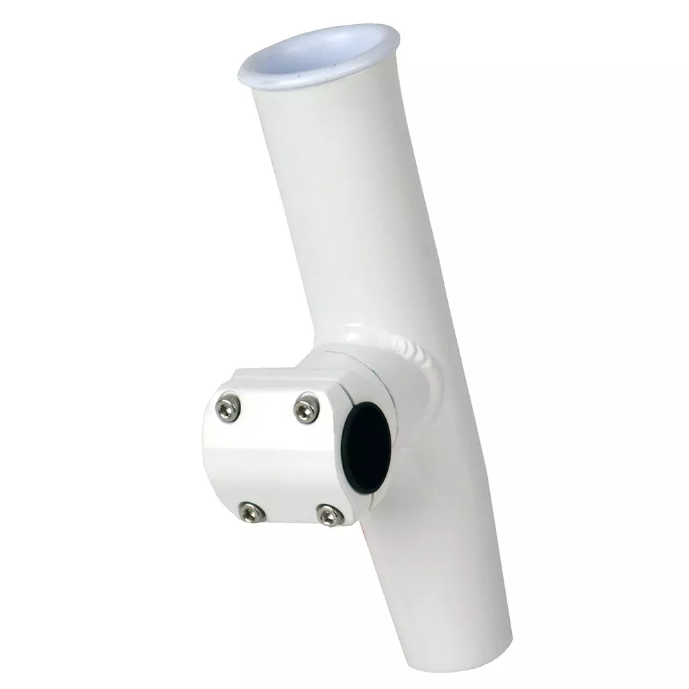 C.E. Smith Adjustable Mid Mount Rod Holder – 7/8″ or 1″ OD – White Powder Coat Aluminum w/SleeveHex Key [53773]