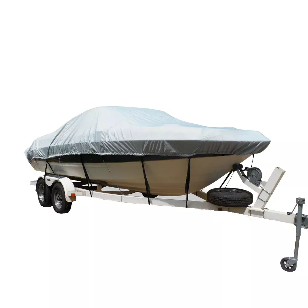 Carver Flex-Fit™ PRO Polyester Size 6 Boat Cover for V-Hull Low Profile Cuddy Cabin Boats I/O or O/B - Grey MPN - 79006