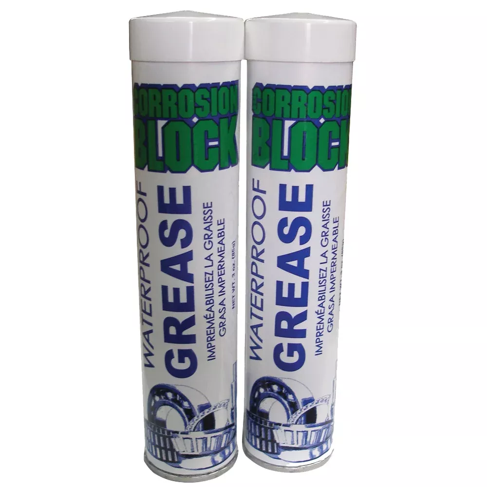 Corrosion Block High Performance Waterproof Grease - (2) 3oz Cartridges - Non-Hazmat, Non-Flammable & Non-Toxic MPN - 25003