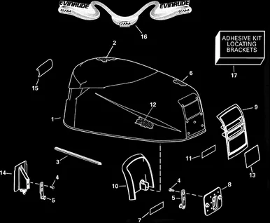 EVINRUDE-JOHNSON 214889 Decal, Rear | (90Fpl.)
