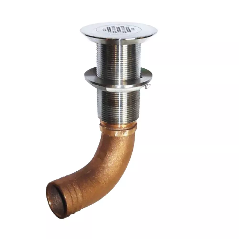 GROCO 1-1/2" Hose Barb Stainless Straight Deck Drain MPN - SCUS-1500