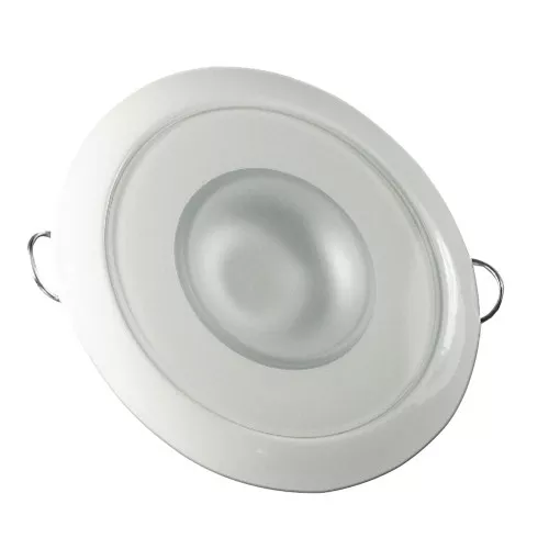 Lumitec Mirage - Flush Mount Down Light - Glass Finish/White Bezel - 4-Color White/Red/Blue/Purple Non-Dimming MPN - 113120