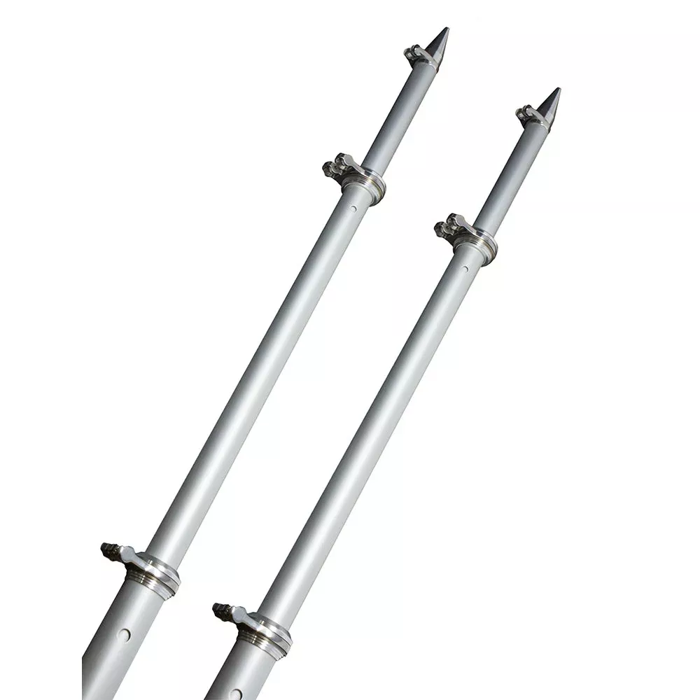 TACO 18' Deluxe Outrigger Poles with Rollers - Silver/Silver MPN - OT-0318HD-VEL