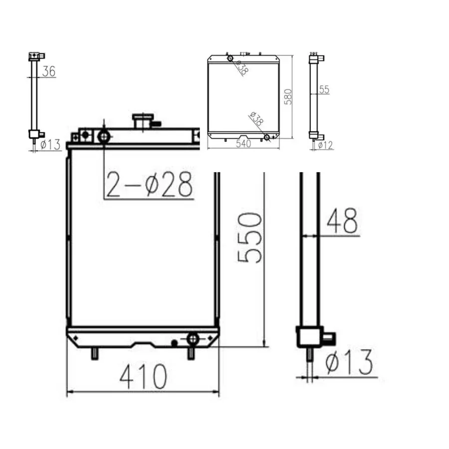For Yanmar Excavator US50 Hydraulic Radiator Core Assembly 129417-44500 - Fab Heavy Parts